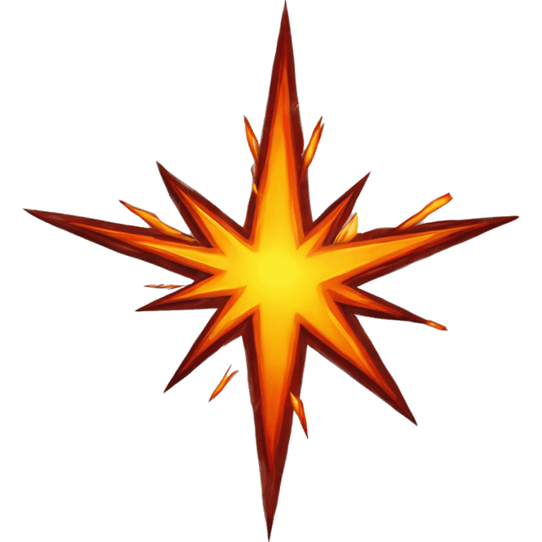 A cartoon-styled representation of a collision. Depicted as a star-like, red-and-orange-and-yellow fiery burst, generally with one point extending to the bottom right. emoji