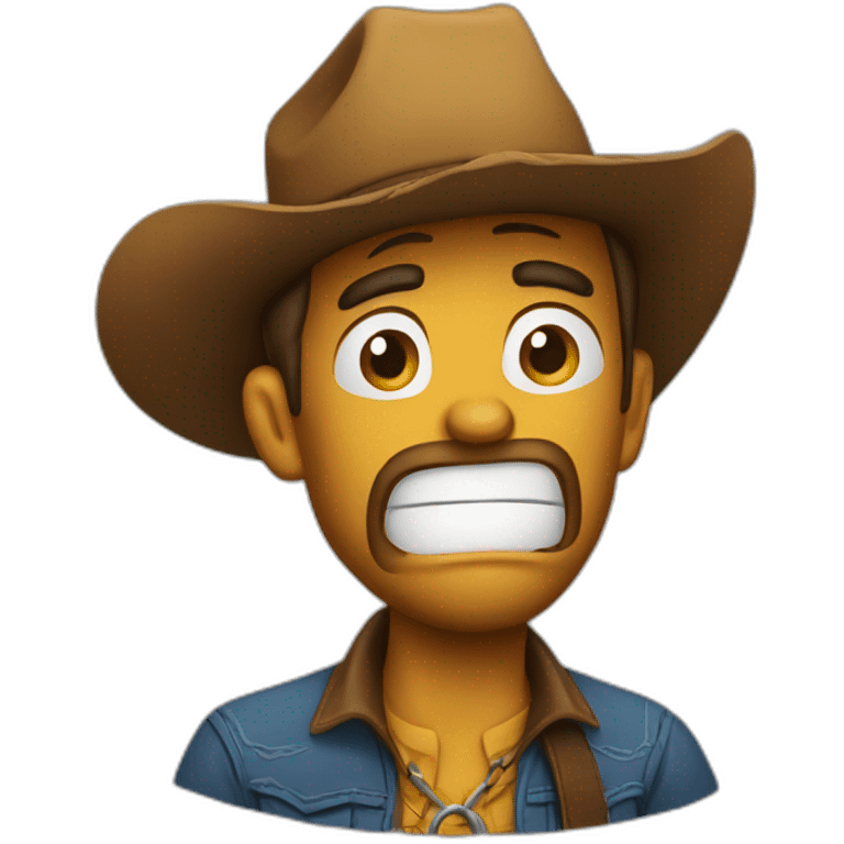 cowboy crying and panicking emoji