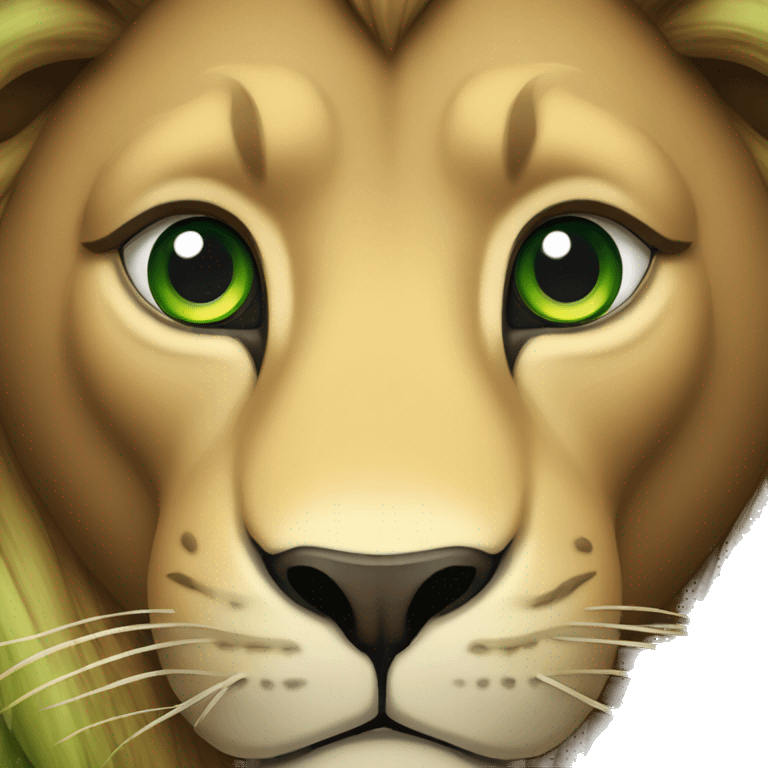 Lion avec les yeux verts  emoji