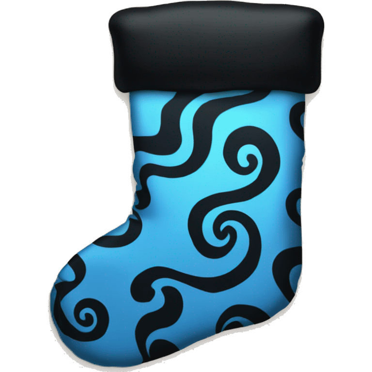 A black and blue swirl stocking with the name Kaylee on it  emoji