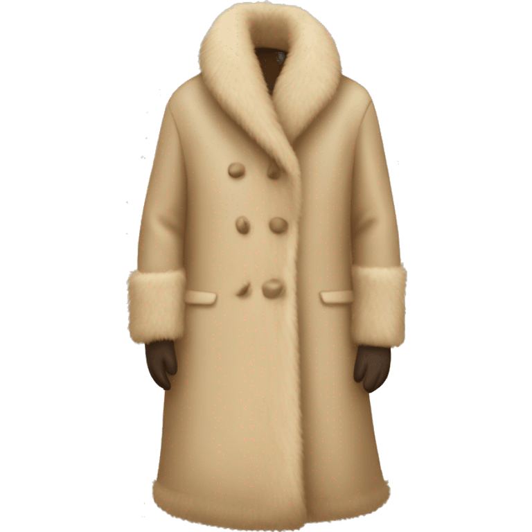 long beige fur coat emoji