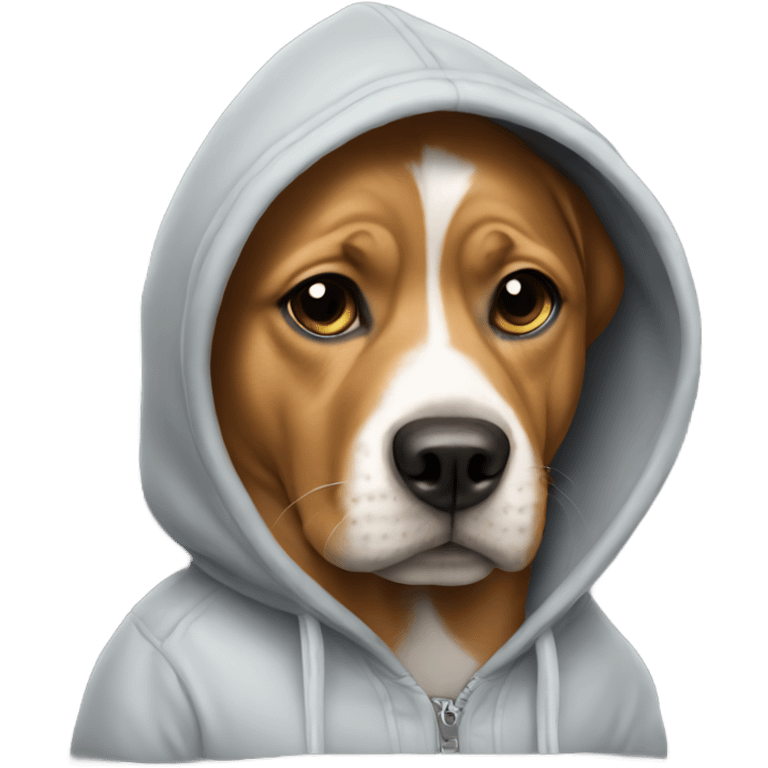 Dog wearing a hoodie emoji