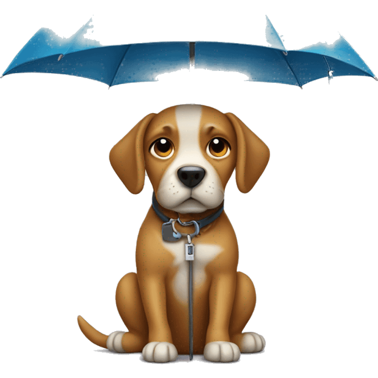 Dog with an umbrella emoji