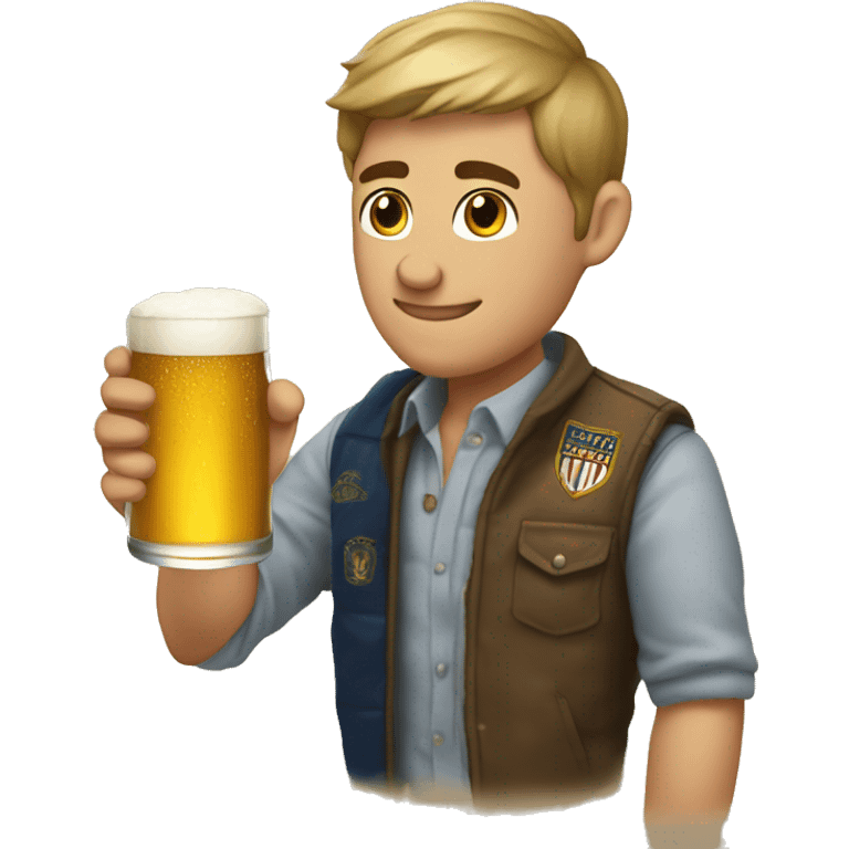 Make a frat boy drinking a beer emoji