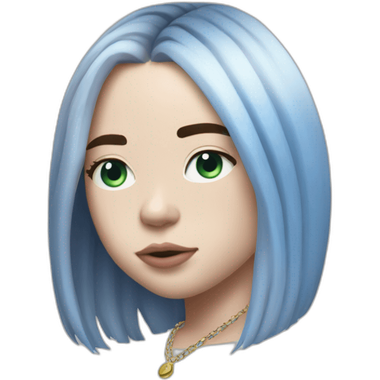 Billie eilish chanteuse 2018 cheveux bleus emoji