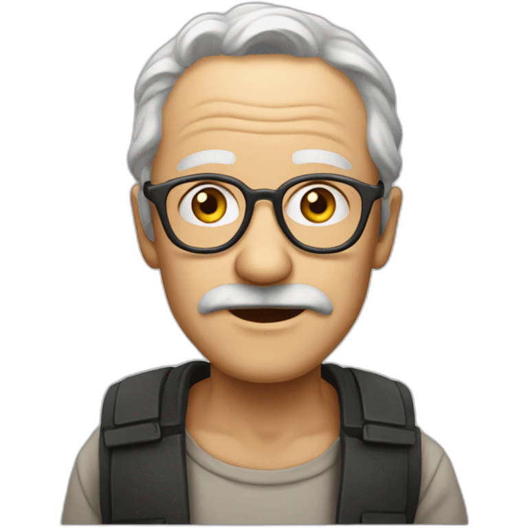 Recreate the ok cool with the Face of a old man from Europe emoji