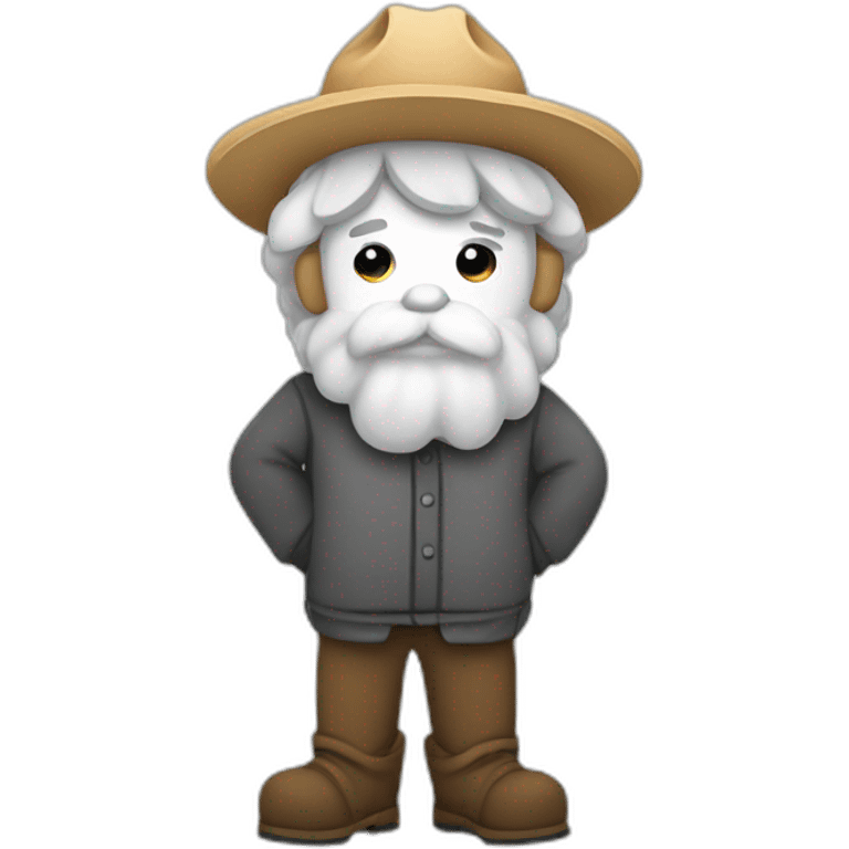 Agriculteur de coton noir triste emoji