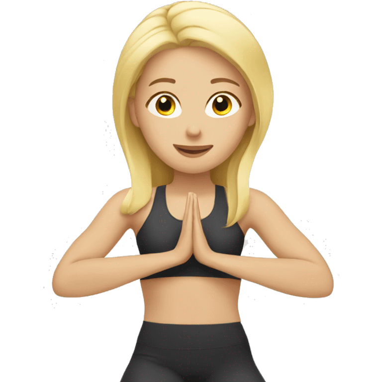 Blonde lady doing yoga emoji