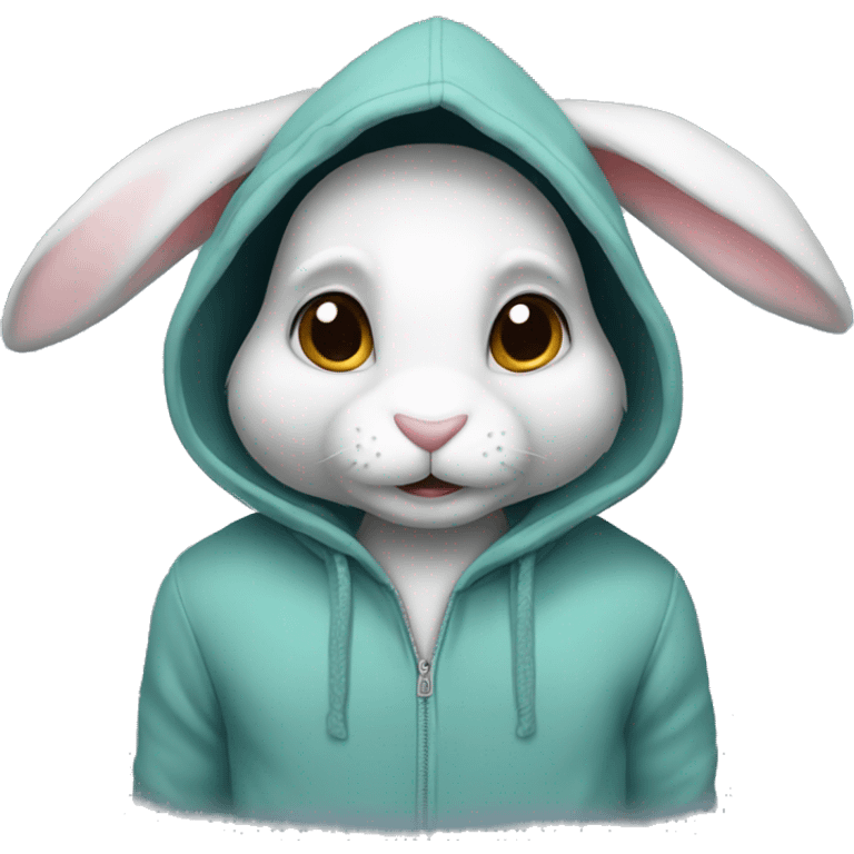 A rabbit with hoodie  emoji