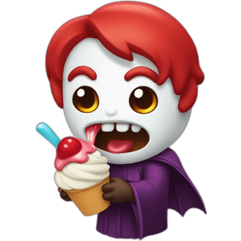 Drácula comiendo helado emoji