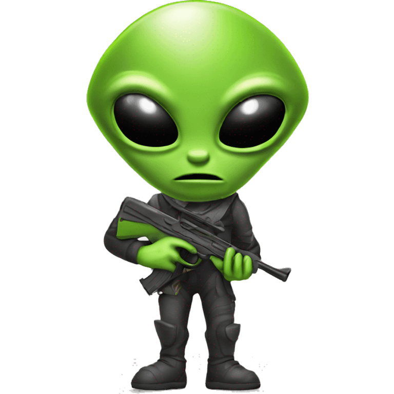 alien with gun emoji