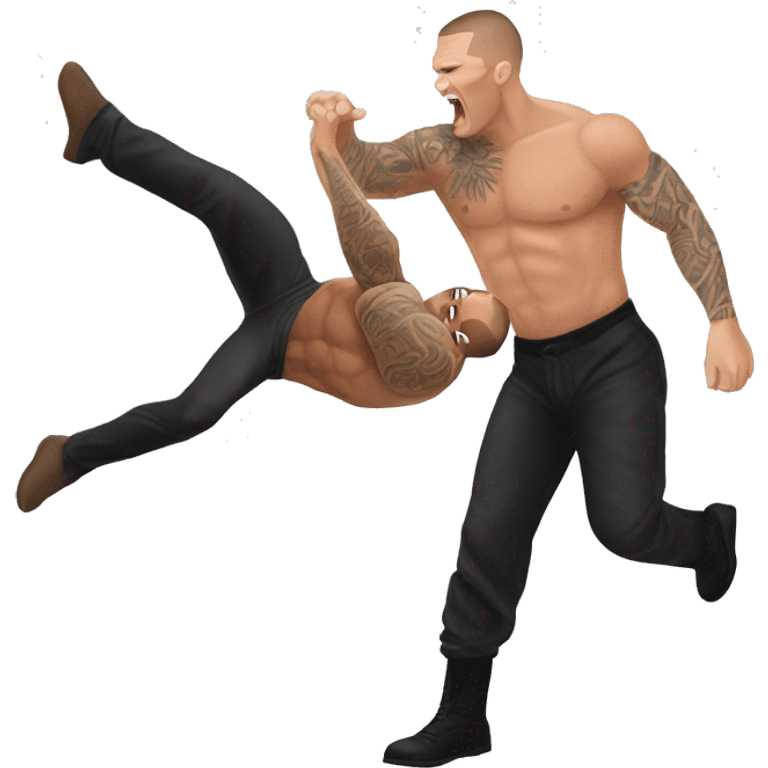 randy orton doing an RKO emoji