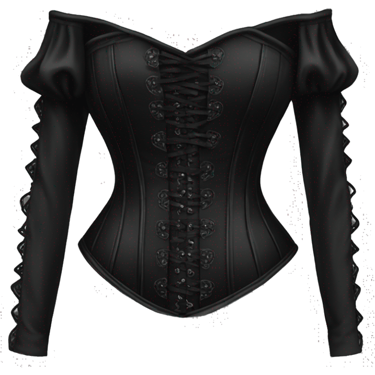 gothic black long sleeve corset emoji