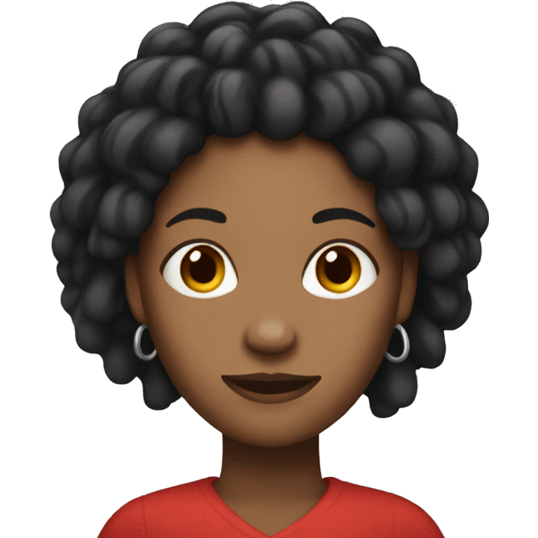 black woman with dreadlocks and red top emoji