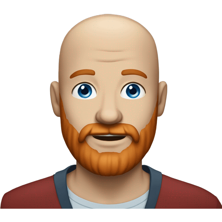 Blue eyes man with bald head and red beard emoji