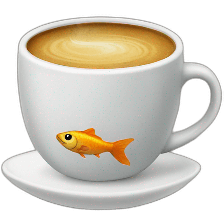 Fish drinking coffee emoji