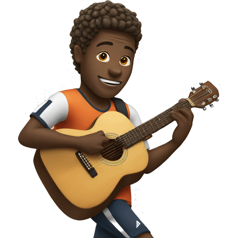 a soccer player playing guitar  emoji