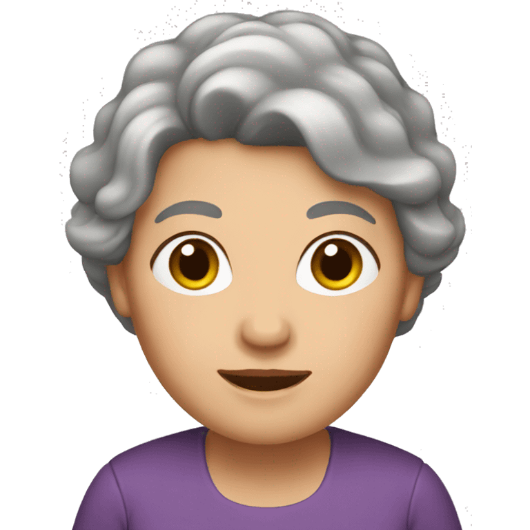 Grandma with brown hair emoji