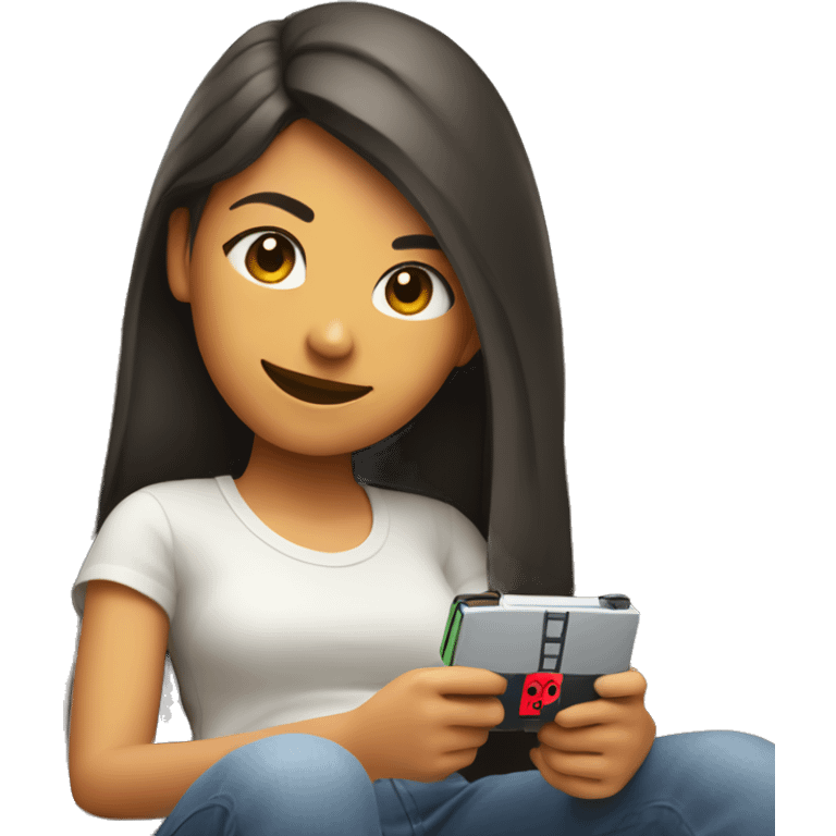 Relaxed girl with nintendo switch emoji