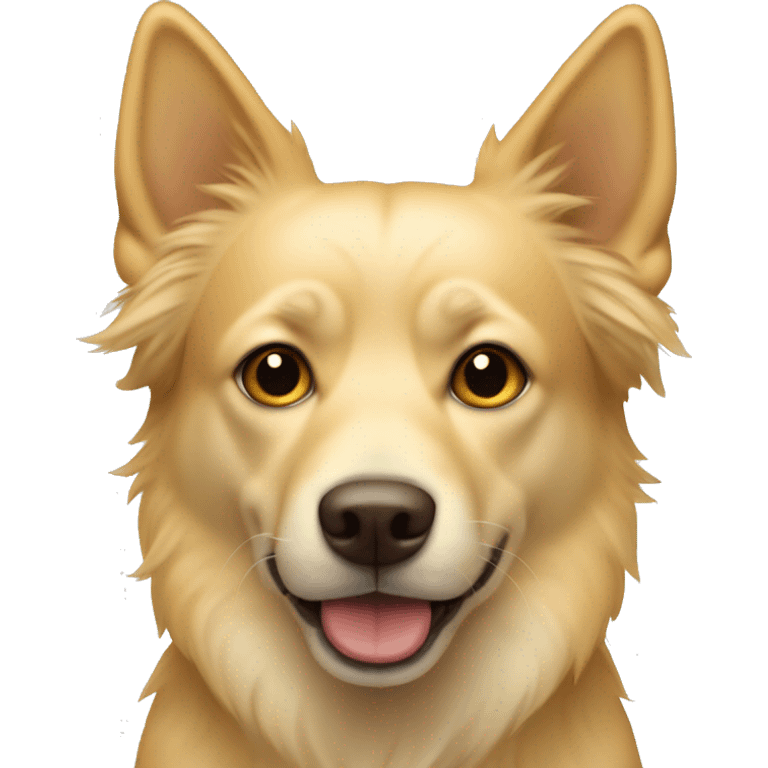 light yellow dog, pointy ears, brown eyes, light brown nose emoji