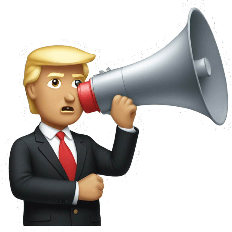 trump holds loudspeaker emoji