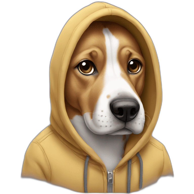 Dog wearing a hoodie emoji