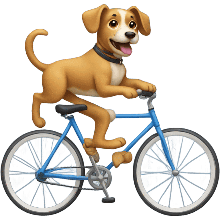 Dog riding a bycecle emoji