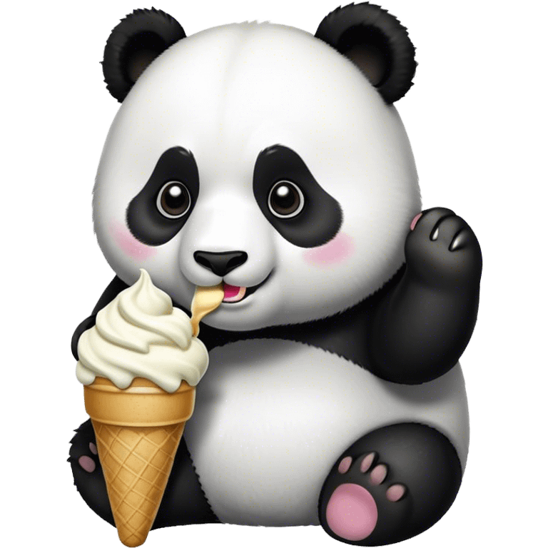 Panda eating ice cream emoji