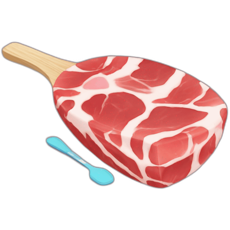 Kawaii jamon with tennis racket emoji