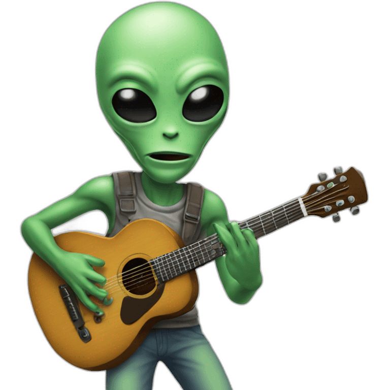 Un alien qui joue de la guitare emoji