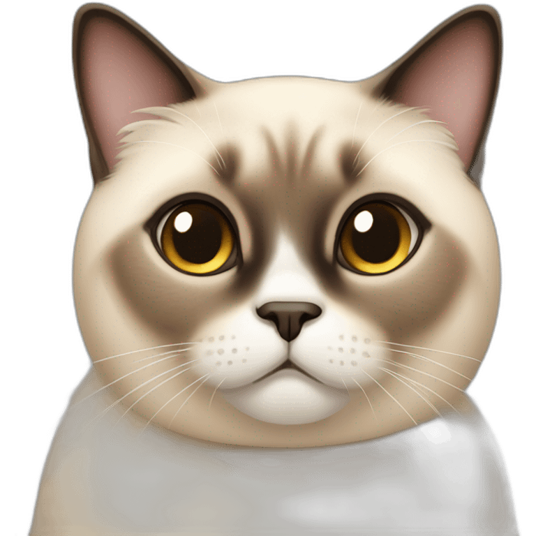 chubby siamese cat with strabismus emoji