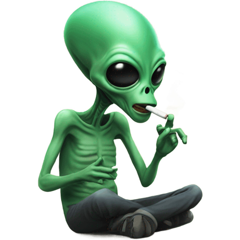 Alien smoking cigarettes  emoji