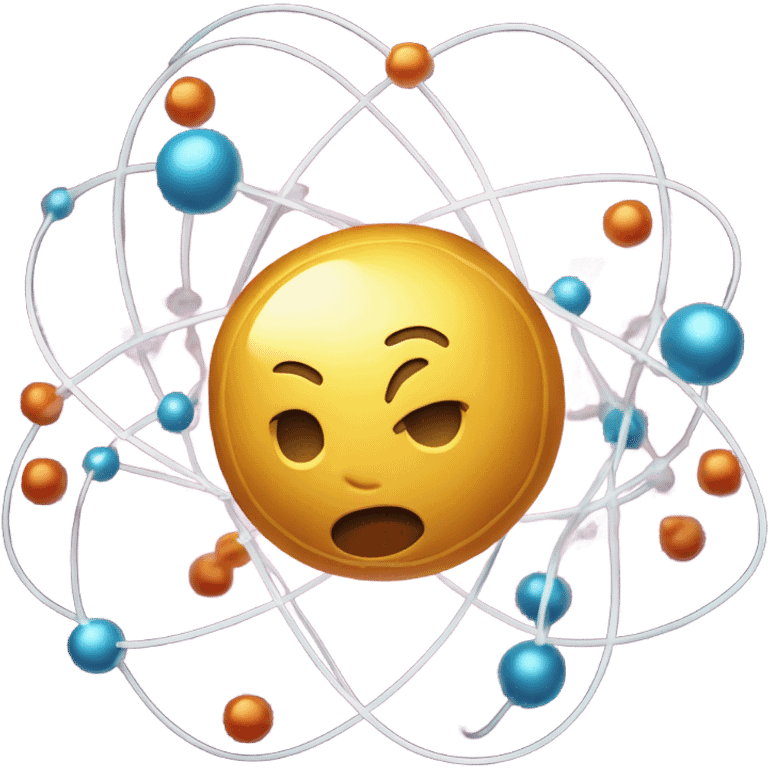 an atom with a human brain in the core emoji