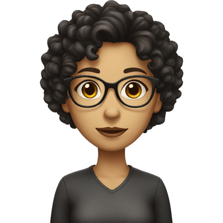 A curly dark-haired girl with glasses and bad glasses. emoji