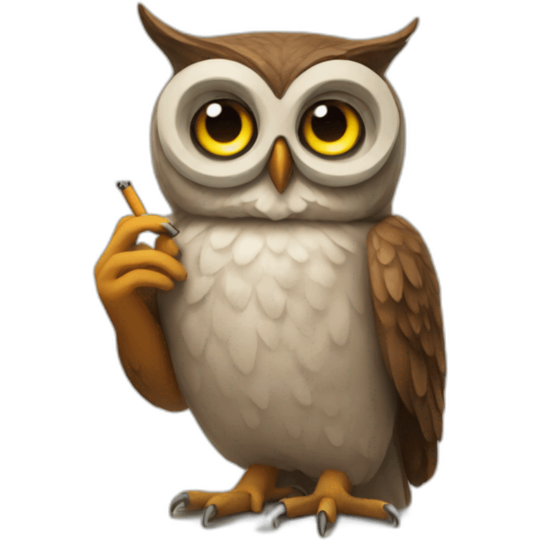 owl smokes emoji