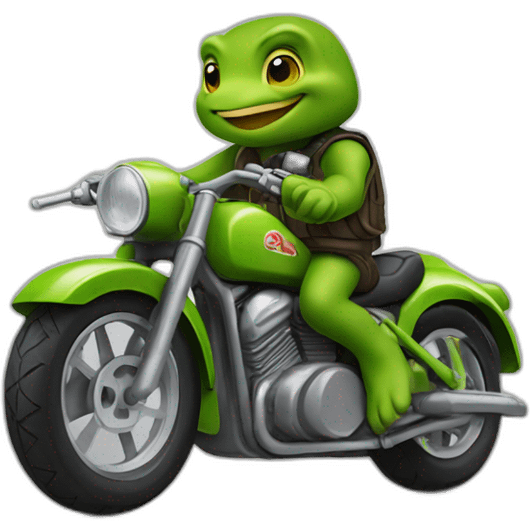 tortue sur moto emoji