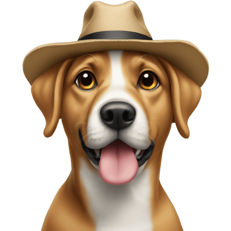 Dog wearing hat emoji