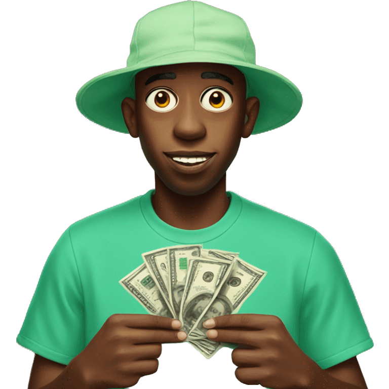 Tyler the creator holding money emoji