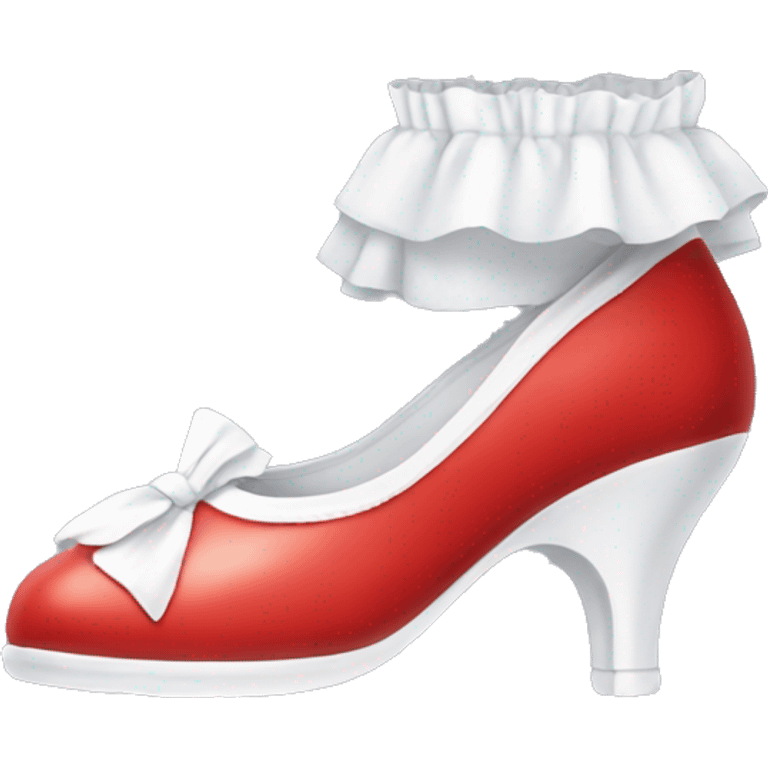 mary jane red shoes and frilly white socks emoji