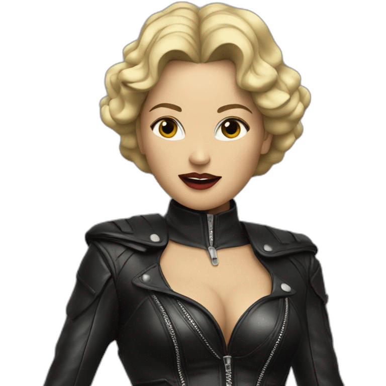 Madonna sings in leather outfit emoji