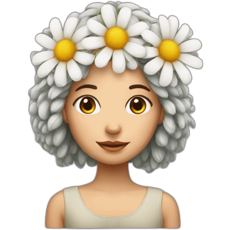 girl with flower head emoji