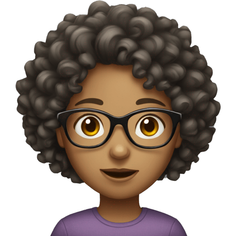 curly haired girl with glasses emoji