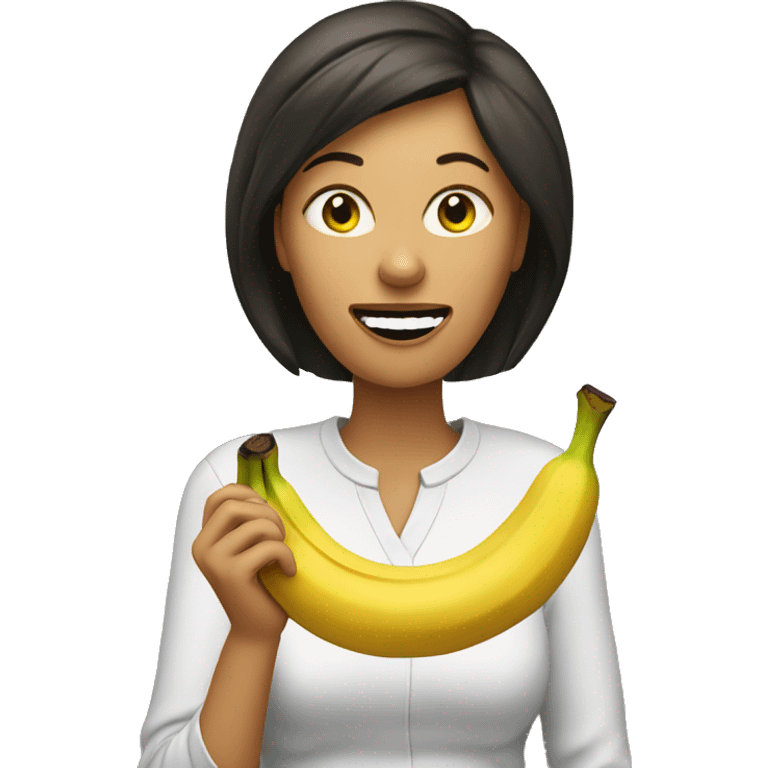 woman eating bannana emoji