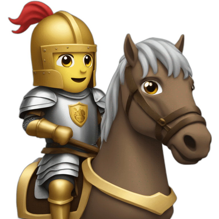 a knight with a shield on a horse emoji