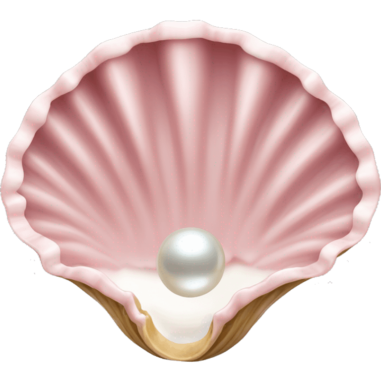  Pale Pink clamshell with pearl inside the open shell emoji