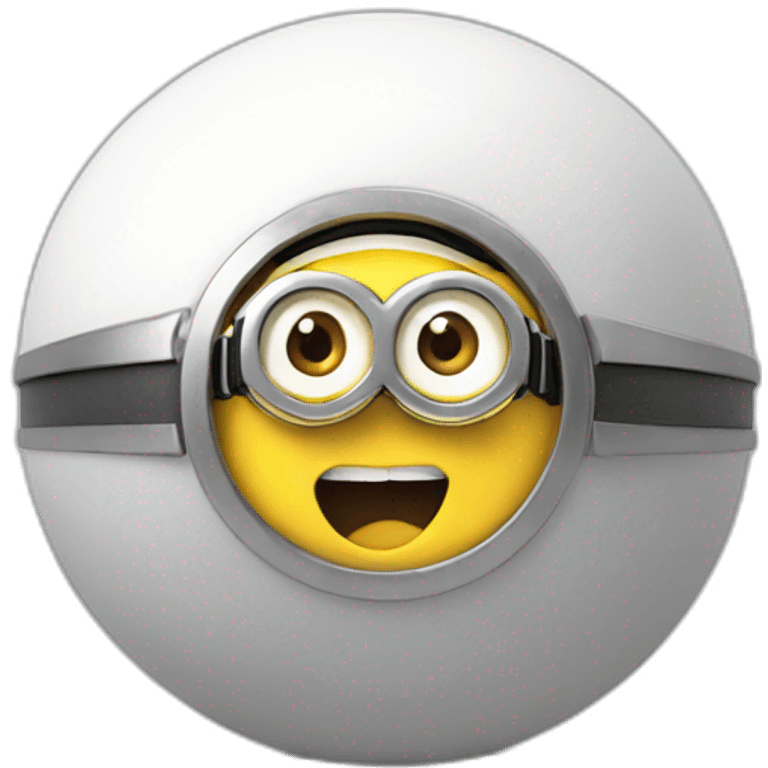 3d sphere with a minion face emoji