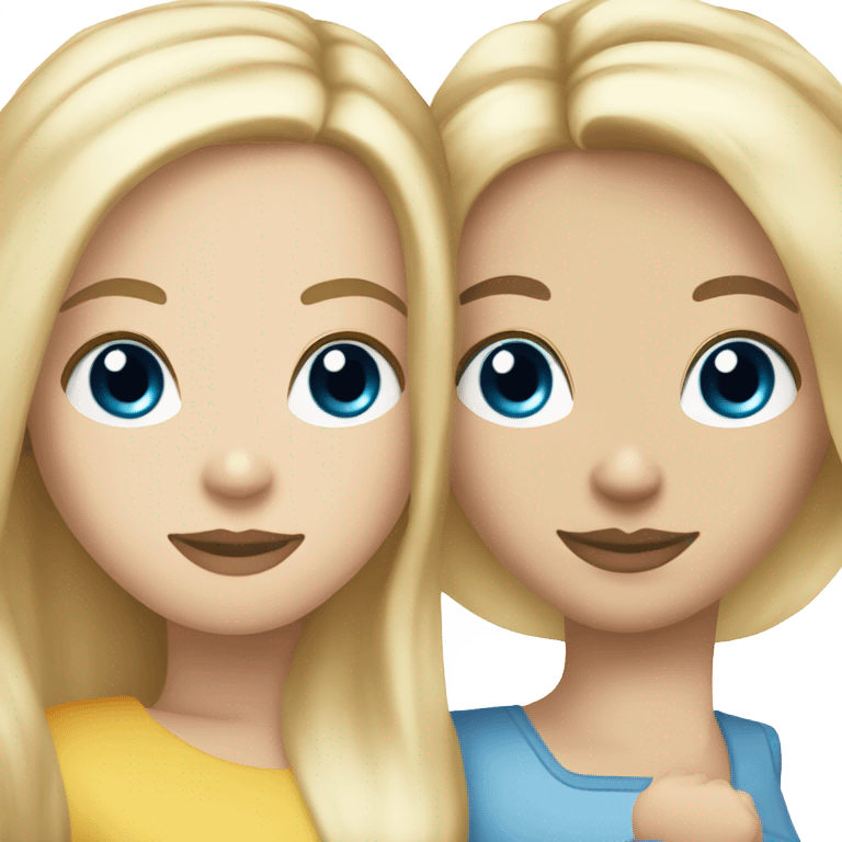 Blonde hair blue eyed white girl holding hands with brunette white girl emoji