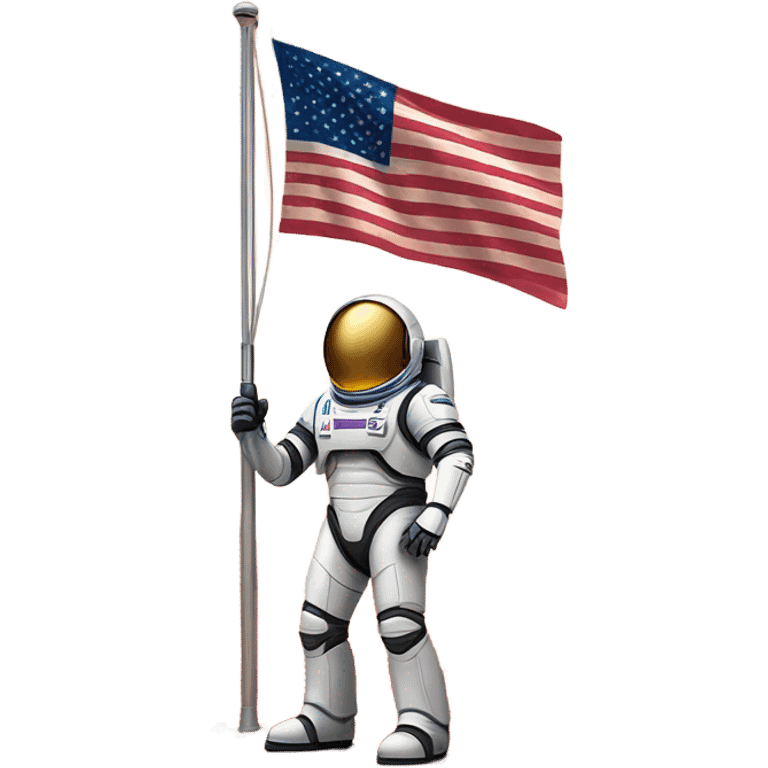 Elon musk on mars with American flag emoji