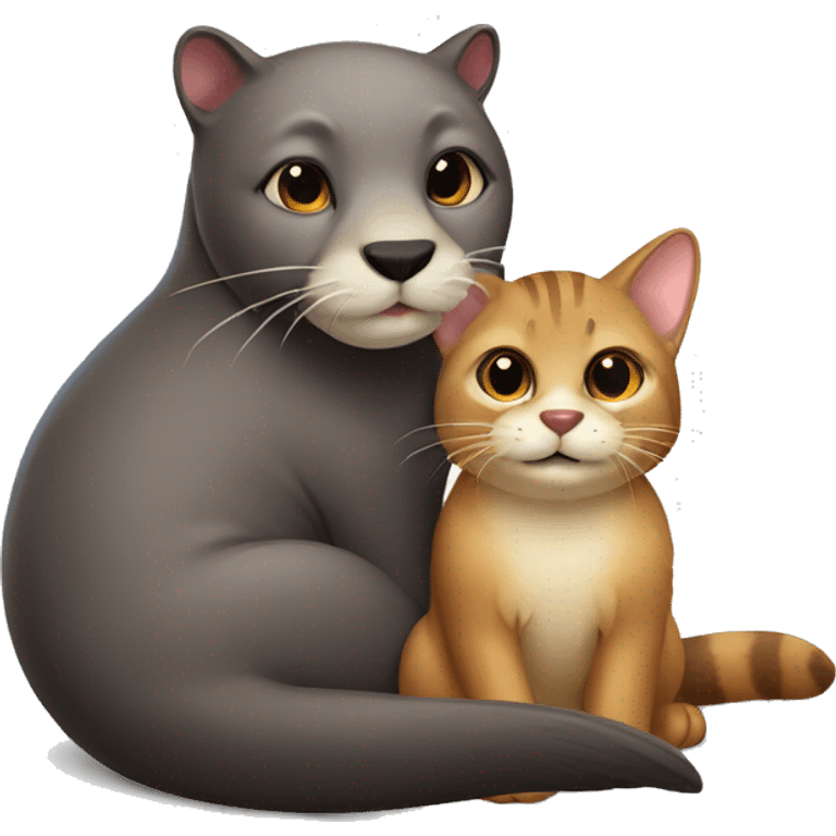 an otter and a cat emoji