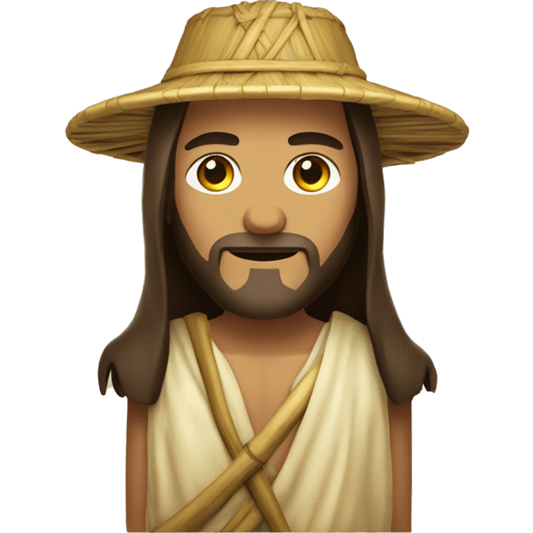 jesus christ wear a bamboo hat emoji